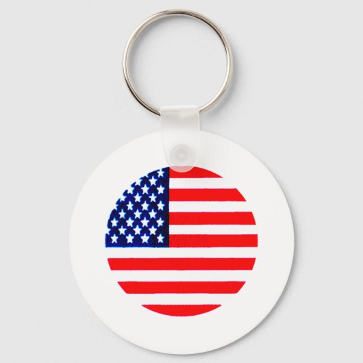 USA Flag Circle Tdhe MUSEUM Zazzle Sleutelhanger (Voorkant)