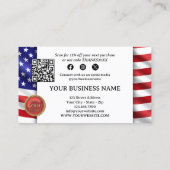 USA Flag Cupcake QR Code Dank u voor uw bestelling Visitekaartje (Achterkant)