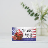 USA Flag Cupcake QR Code Dank u voor uw bestelling Visitekaartje (Staand voorkant)