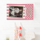 USA Flag Custom Photo Banner, Pink Flag Patriotic Spandoek (Insitu)