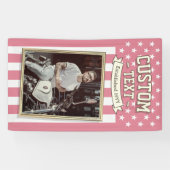 USA Flag Custom Photo Banner, Pink Flag Patriotic Spandoek (Horizontaal)