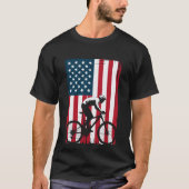 USA Flag Cycling – Patriotic Bike T-shirt (Voorkant)