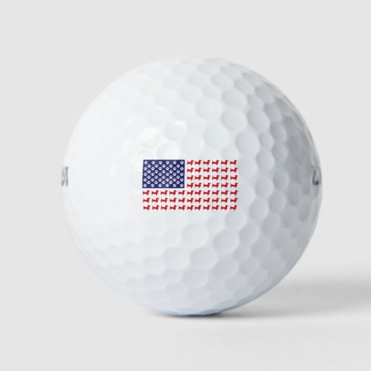 USA-Flag-Dachshund Golfballen (Voorkant)