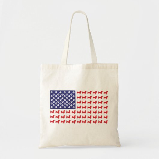 USA-Flag-Dachshund Tote Bag (Voorkant)