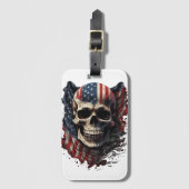 USA Flag Danger Symbool Bagagelabel (Voorkant (verticaal))