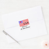 USA FLAG - dank u LIEFDE sticker (Envelop)
