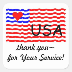 USA FLAG - dank u wel de sticker van de POP