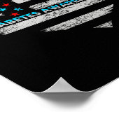 USA Flag Diabetes Awareness Hartfamilie Ondersteun Poster (Hoek)