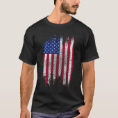 USA Flag Distressed Halftone Design T-shirt (Voorkant)