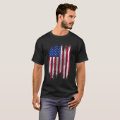 USA Flag Distressed Halftone Design T-shirt (Voorkant volledig)