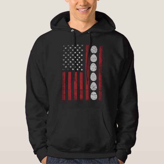 USA Flag Egg Bunny Ears American Easter Sunday  2 Hoodie (Voorkant)