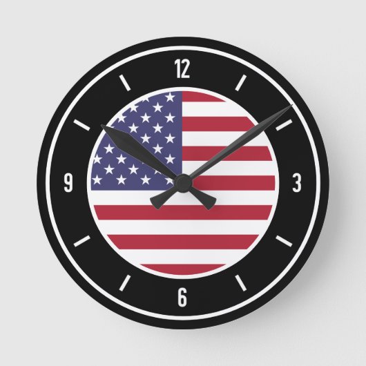 USA Flag Elegant Ronde Klok (Voorkant)