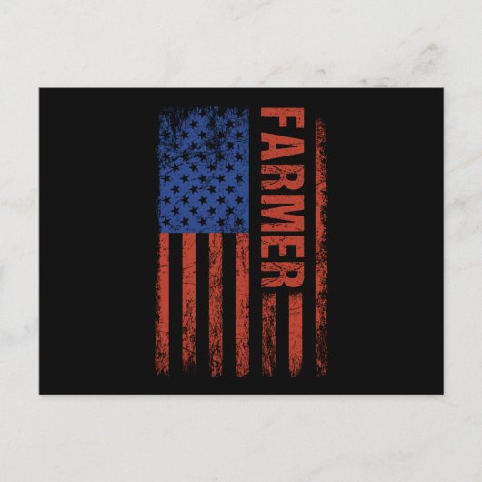 USA Flag Farmer Farm Farming Ranch Tractor Agricul Briefkaart (Voorkant)