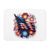 USA Flag Fireworks Patriotic Magneet (Horizontaal)