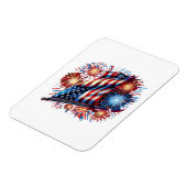USA Flag Fireworks Patriotic Magneet (Linkerzijde)