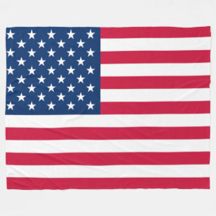USA Flag Fleece Blanket United States of America Deken
