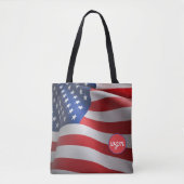 USA FLAG Gepersonaliseerd Monogram Shopping Tas (Voorkant)