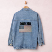 USA FLAG Gepersonaliseerde NAAM Denim Jas Jacket (Hangar)
