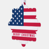 USA Flag Gift Merry Christmas Ornament Kaart (Links)