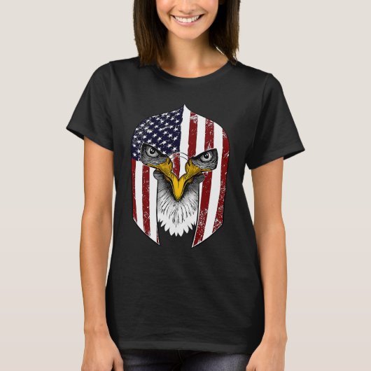 USA Flag Gladiator Helmet Declaration of Independe T-shirt (Voorkant)