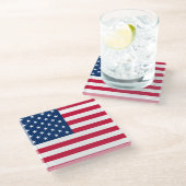 USA Flag Glass Onderzetter - Patriottisch (Schuin)