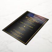 USA Flag Gold Foil Luxe Black Uitnodiging (Gedraaid)