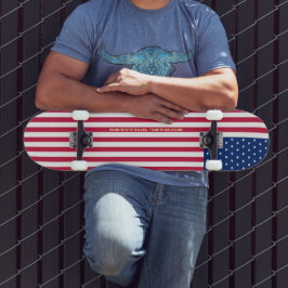 USA Flag Gold Monogram Patriotic American Skater Persoonlijk Skateboard