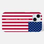 USA Flag Gold Monogram Patriotic American Stylish Case-Mate iPhone Case (Achterkant (horizontaal))