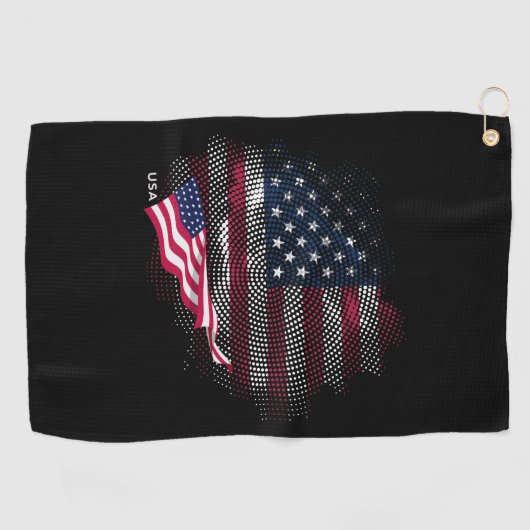 USA flag Golfhanddoek (Horizontaal)