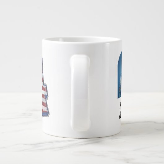 USA Flag Graffity Personalized Text Grote Koffiekop (Achterkant)