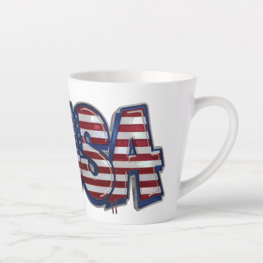 USA Flag Graffity Personalized Text Latte Mok (Rechts)