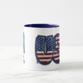 USA Flag Graffity Personalized Text Mok (Midden)