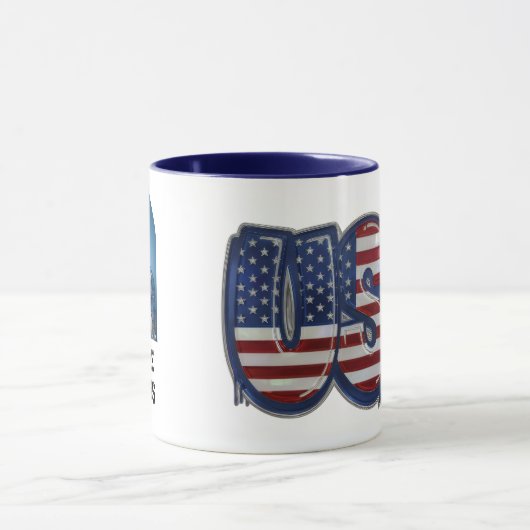 USA Flag Graffity Personalized Text Mok (Midden)