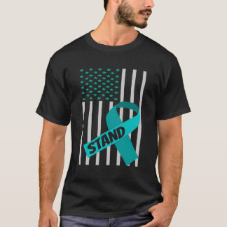 USA Flag Green Ribbon Shirt Scoliose Awareness