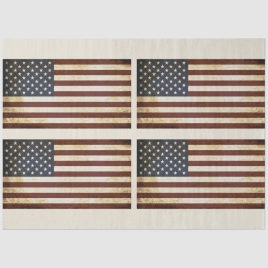 USA Flag Grunge 4 Decoupage Tissue Paper Tissuepapier (Voorkant)