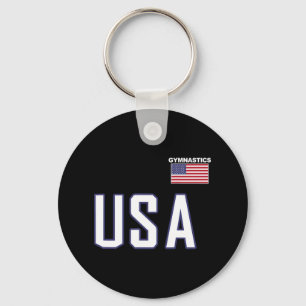 USA Flag Gymnastiek Team Cool Gym Equipment Mannen Sleutelhanger