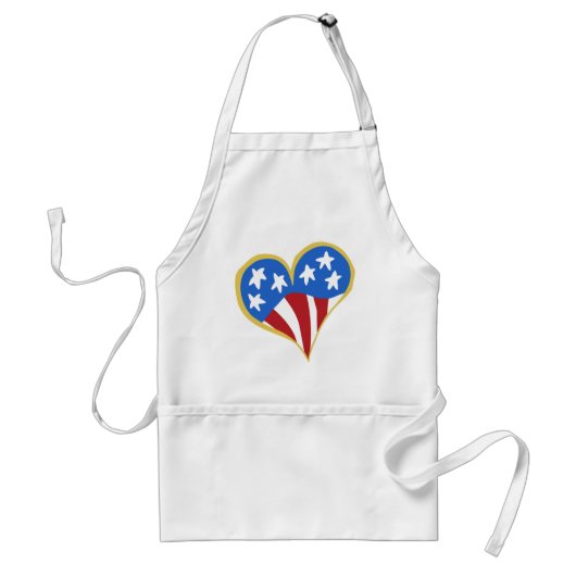 USA Flag Heart Chef's schort (Voorkant)
