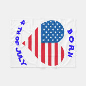 Usa Flag Heart Fleece Blanket Deken (Voorkant (Horizontaal))
