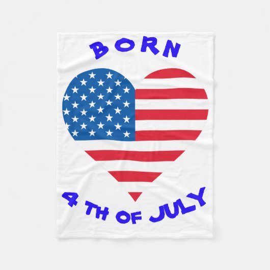 Usa Flag Heart Fleece Blanket Deken (Voorkant)