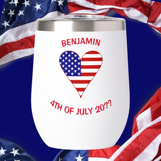 USA Flag Heart Funky Personalized