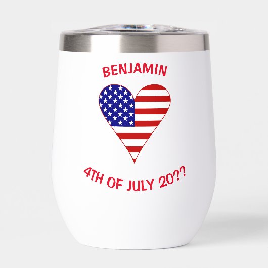 USA Flag Heart Funky Personalized (Voorkant)