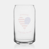 USA Flag Heart Funky Personalized Blikvorm Glas (Achterkant)