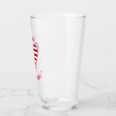 USA Flag Heart Funky Personalized Glas (Links)