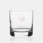 USA Flag Heart Funky Personalized Whisky Glas (Achterkant)