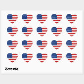 USA Flag Heart Sticker (Vel)