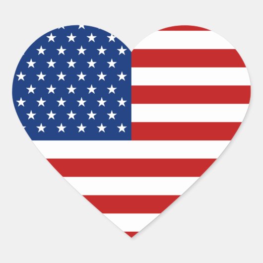 USA Flag Heart Sticker (Voorkant)