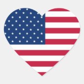 USA Flag Heart Sticker (Voorkant)