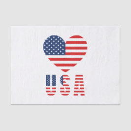 USA Flag Heart Tissue Paper voor feestelijke cadea Tissuepapier