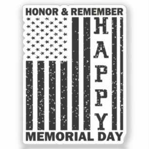 USA Flag Honor Herinner Happy Memorial Day Grappig Sticker