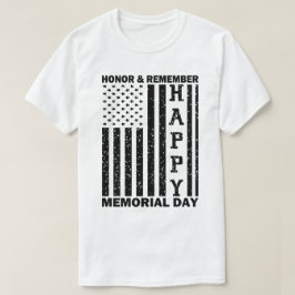 USA Flag Honor Herinner Happy Memorial Day Grappig T-shirt